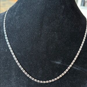 Classic Silver  & rodium Link Chain Necklace - 22”